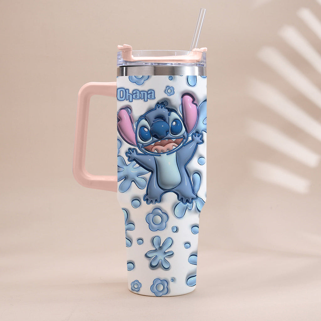 Personalized Ohana Tumbler with Handle Custom Design Gift Tumbler With Handle GradoCreations