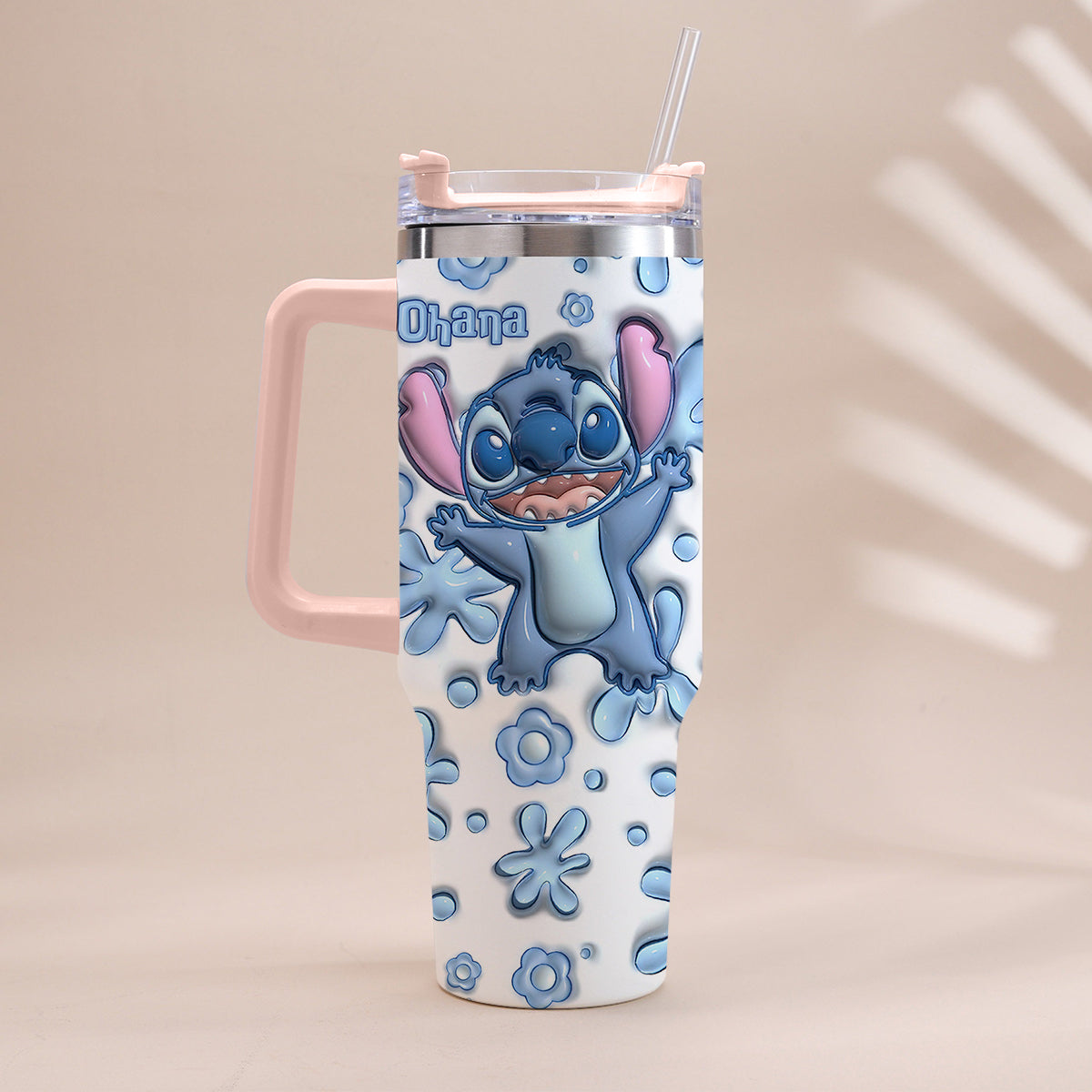 Personalized Ohana Tumbler with Handle Custom Design Gift Tumbler With Handle GradoCreations