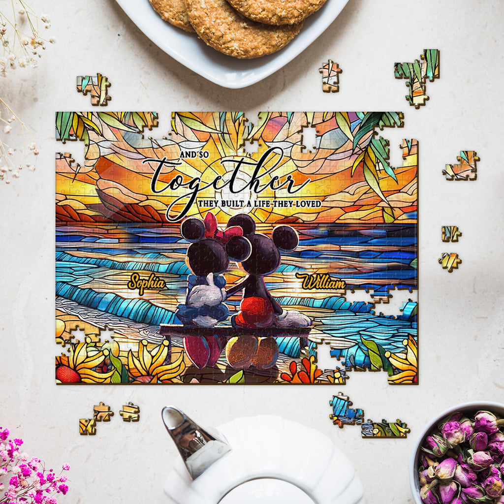 Personalized Couple Jigsaw Puzzle Unique Gift for Engagement Anniversary Jigsaw Puzzle GradoCreations