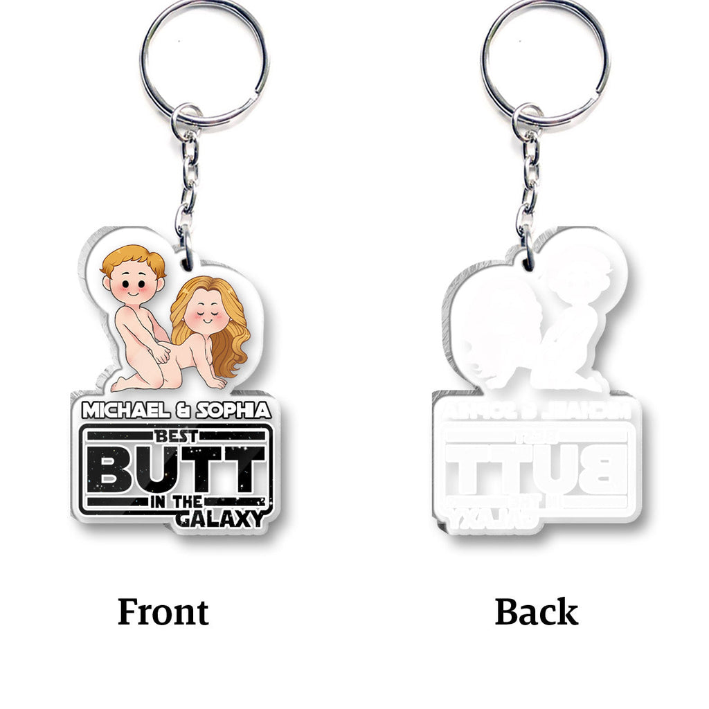 Personalized Transparent Acrylic Keychain Custom Name Gift for Couples One-sided Keychain GradoCreations