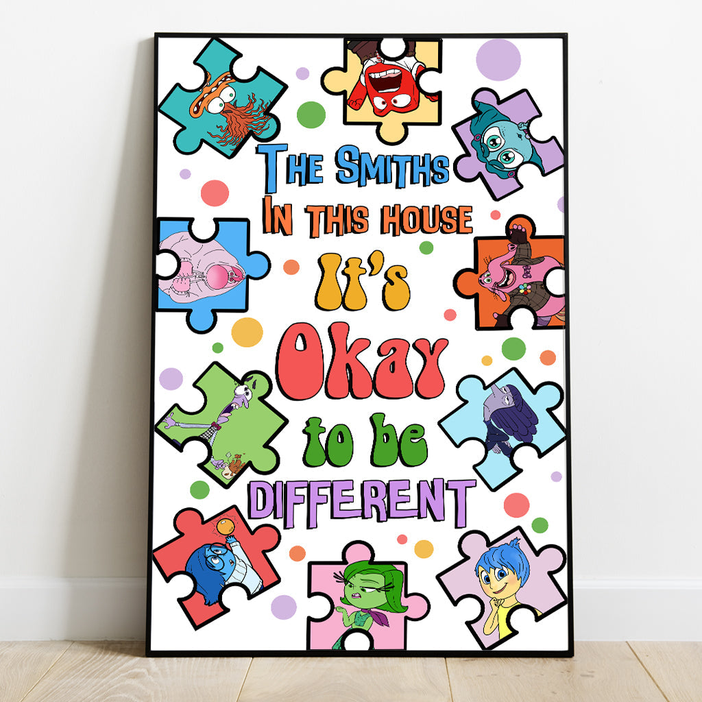 Personalized Puzzle Theme Canvas Print It's Okay to Be Different Canvas And Poster GradoCreations