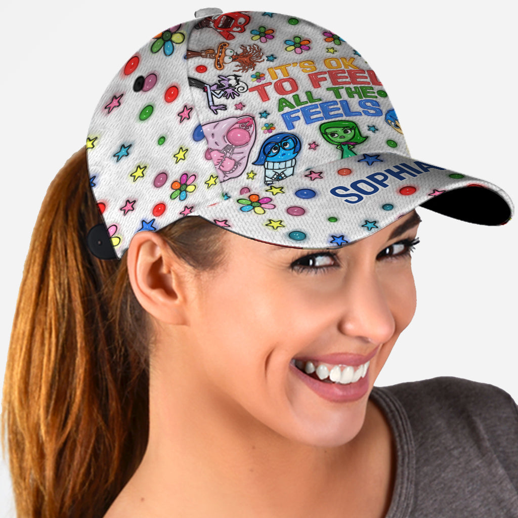 Personalized Classic Cap It's Ok to Feel All the Feels Custom Name Gift for Kids Classic Cap GradoCreations
