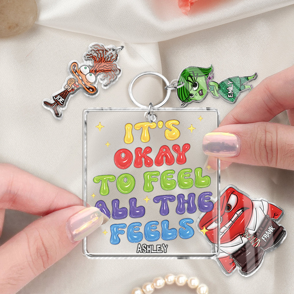 Personalized Acrylic Keychain with Charms for All Occasions Keychain with Charms GradoCreations