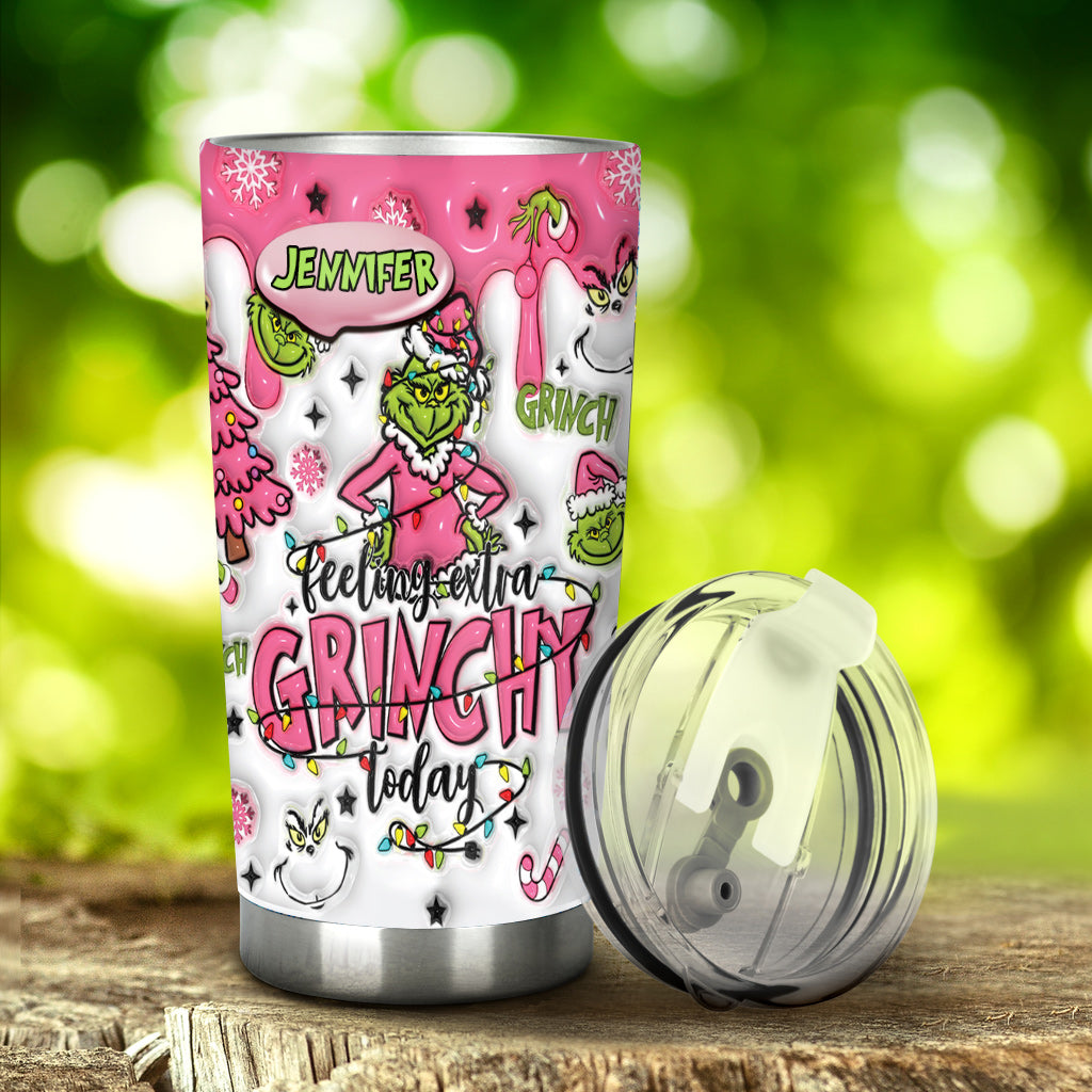 Personalized Grinch Tumbler Custom Name Holiday Drinkware Tumbler GradoCreations