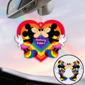 Personalized Car Ornament Love Is Love LGBT Rainbow Gift One-sided Car Ornament GradoCreations
