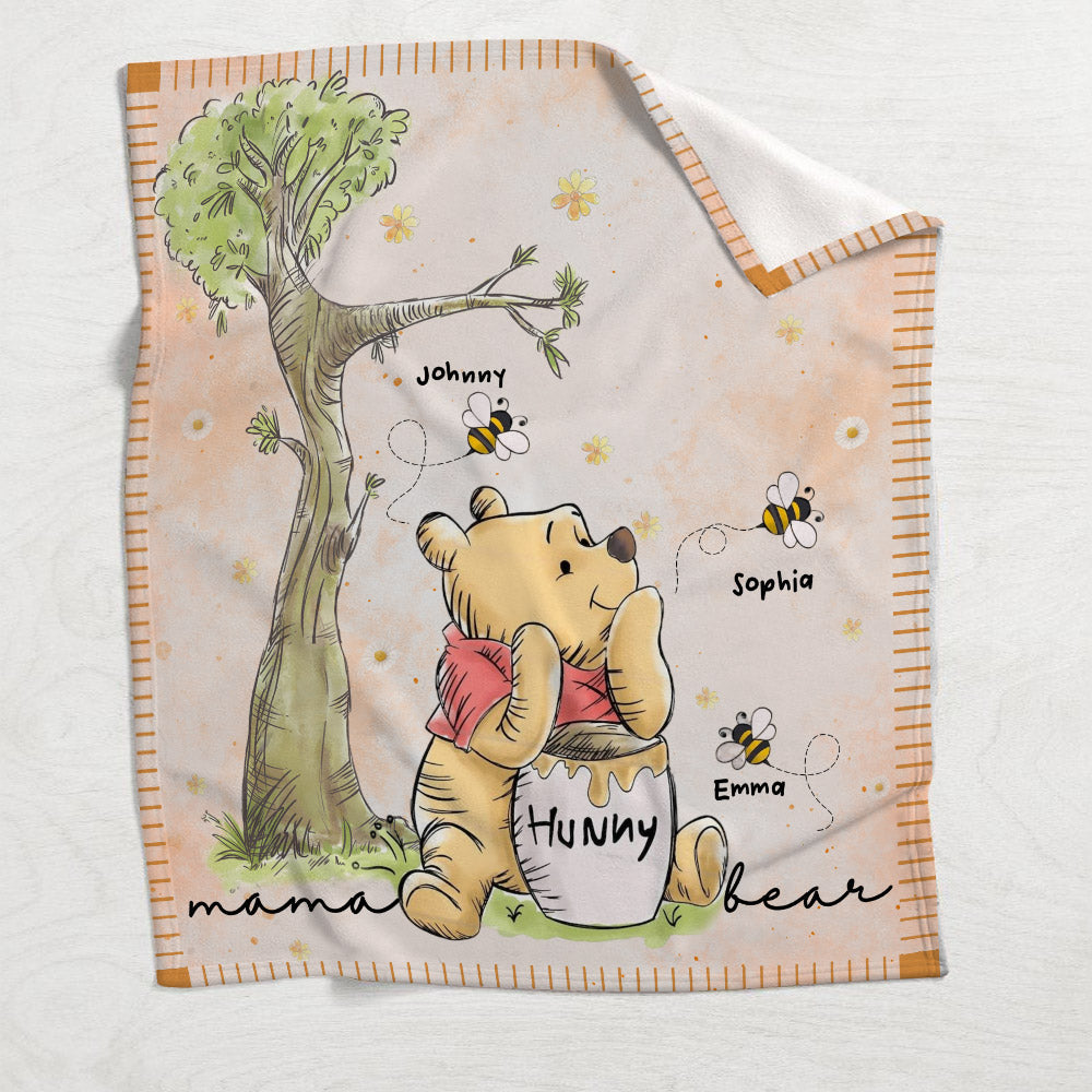 Personalized Mama Bear Mouse Blanket for Mother's Day Gift Blanket GradoCreations