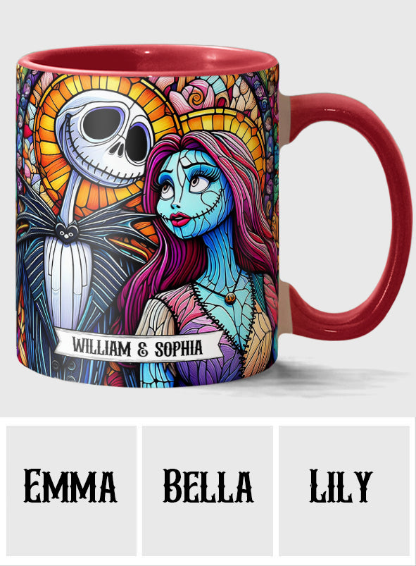 Personalized Jack and Sally Accent Mug Custom Couples Gift Accent Mug GradoCreations
