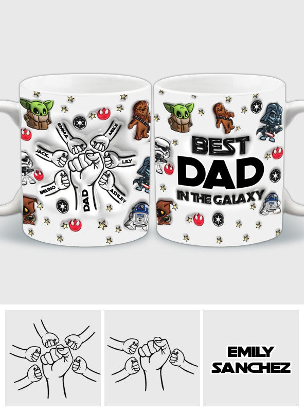Personalized Best Dad in the Galaxy Mug Custom Names Gift Mug GradoCreations
