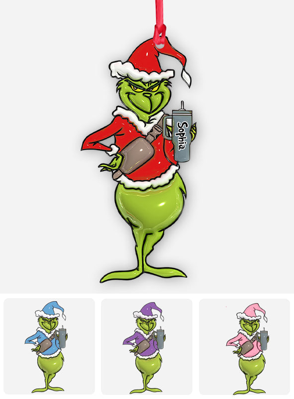 Personalized Grinch Christmas Ornament Custom Name Gift Ornament GradoCreations