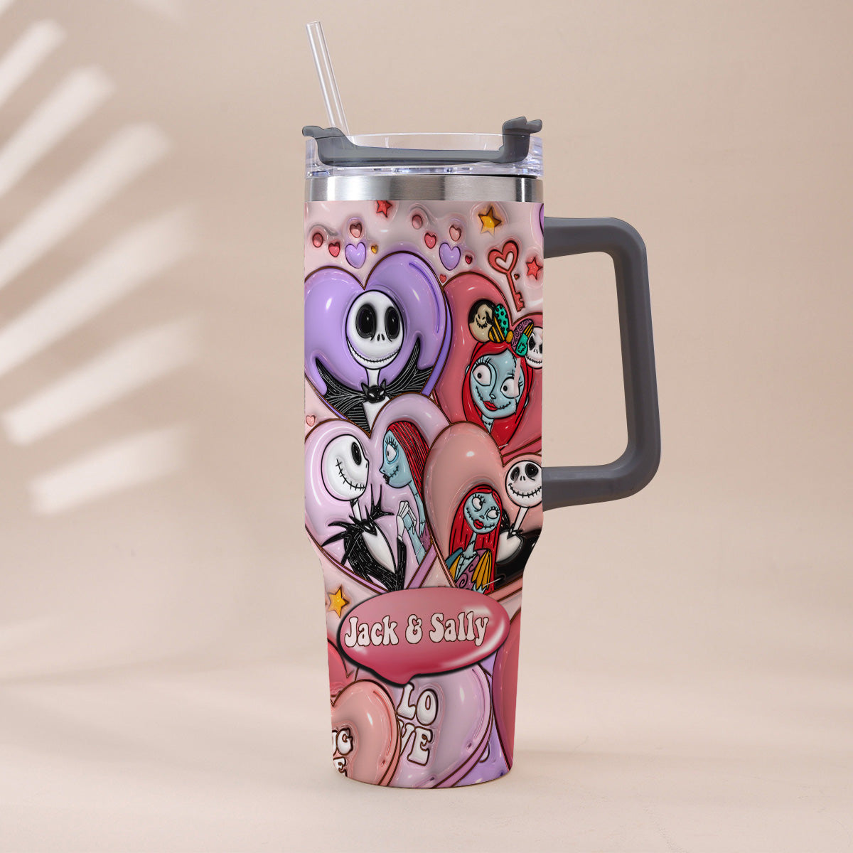 Personalized Tumbler With Handle for Couples | Unique Gift Idea Tumbler With Handle GradoCreations