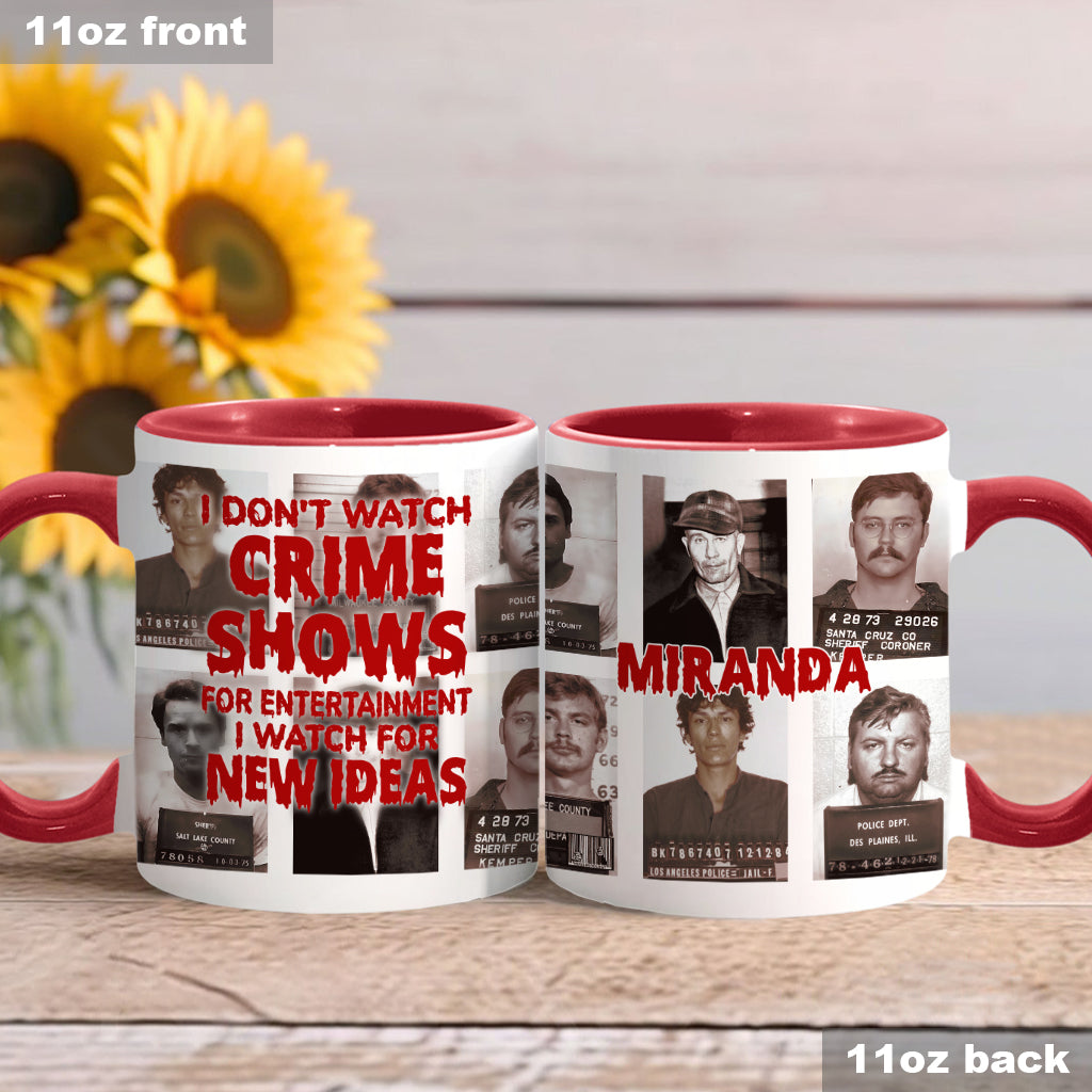 Personalized Accent Mug with Funny Crime Show Quote Gift Idea Accent Mug GradoCreations