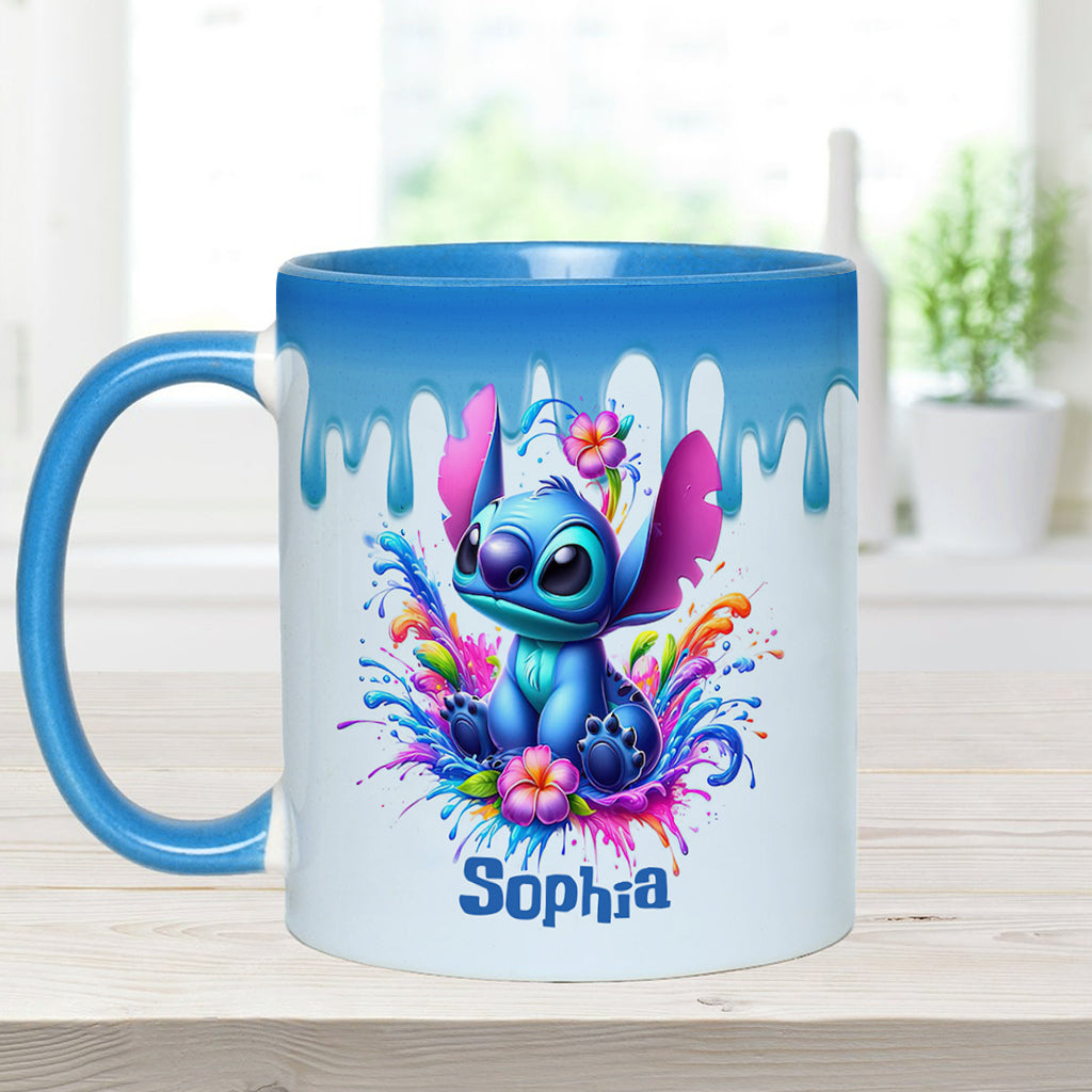 Personalized Blue Ohana Accent Mug Custom Name Gift Idea Accent Mug GradoCreations