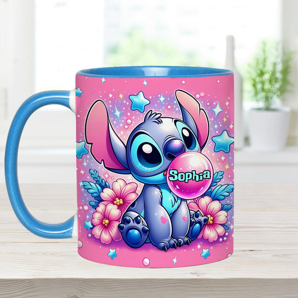 Personalized Pink Accent Mug Custom Name Gift for Birthday Accent Mug GradoCreations