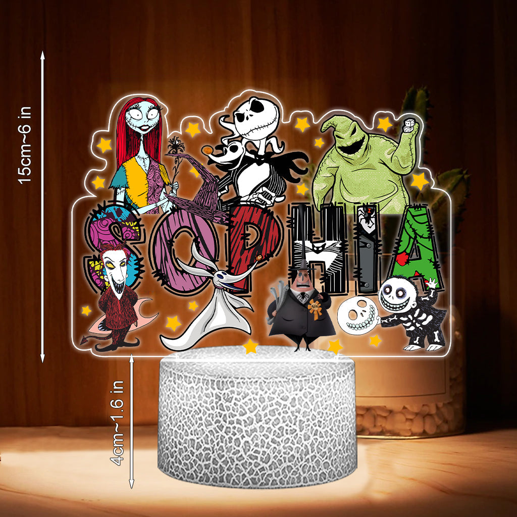 Personalized Nightmare Shaped Plaque Light Base Custom Name Gift for Halloween Shaped Plaque Light Base GradoCreations