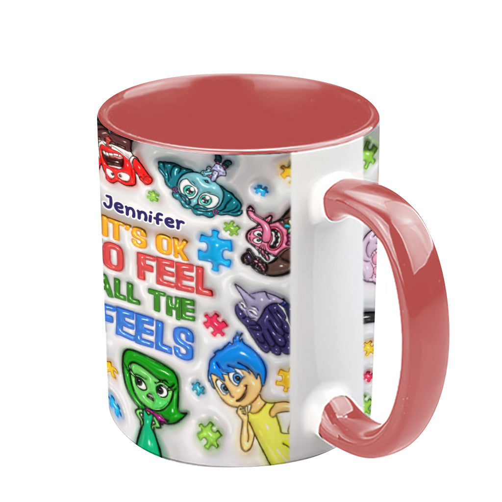 Personalized Autism Awareness Accent Mug Custom Name Gift Accent Mug GradoCreations