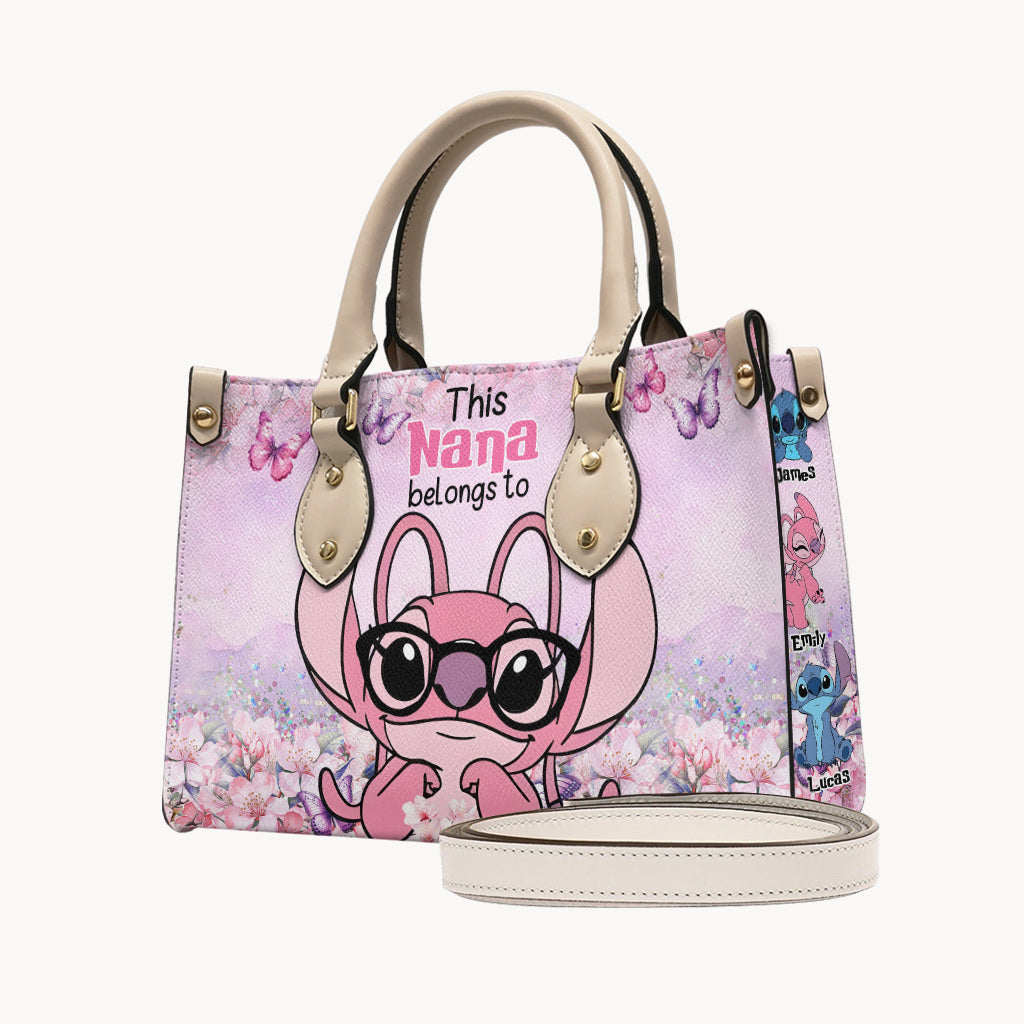 Personalized Leather Handbag with Ohana Design for Grandma - Unique Gift Leather Handbag GradoCreations