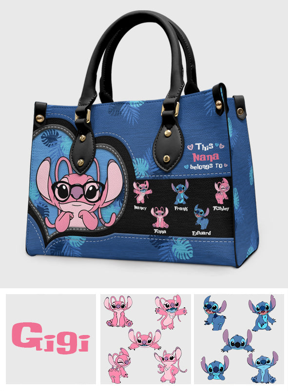 Personalized Leather Handbag Custom Family Title Gift for Grandma Leather Handbag GradoCreations