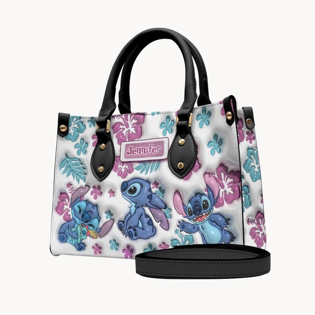 Personalized Leather Handbag with Floral Design Gift for Her Leather Handbag GradoCreations