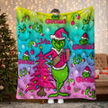 Personalized Grinch Christmas Blanket Custom Name Gift Blanket GradoCreations