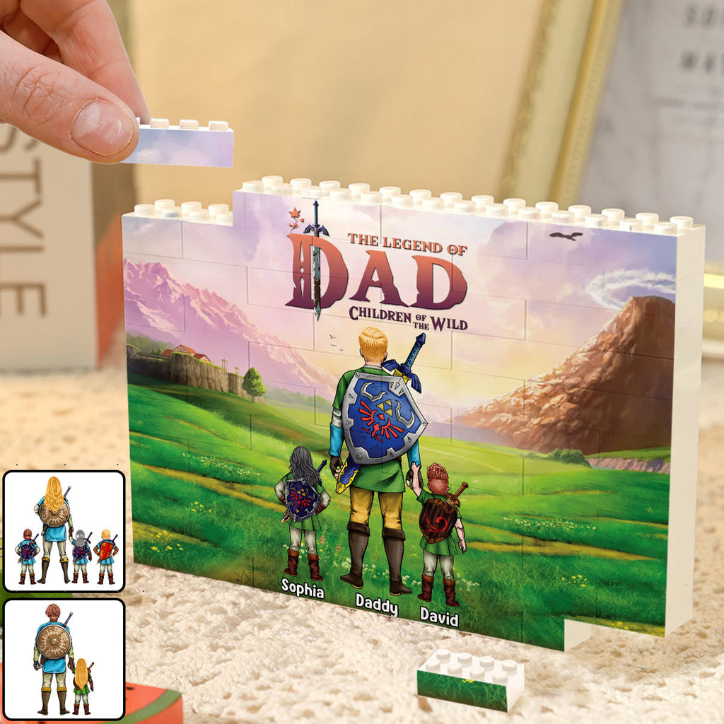 Personalized Building Brick Block Unique Gift for Dad One-sided Rectangle Building Brick Blocks GradoCreations