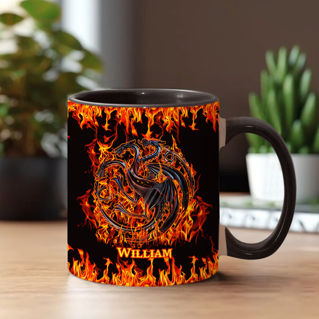 Personalized Fire & Blood Game Accent Mug Custom Name Gift Accent Mug GradoCreations