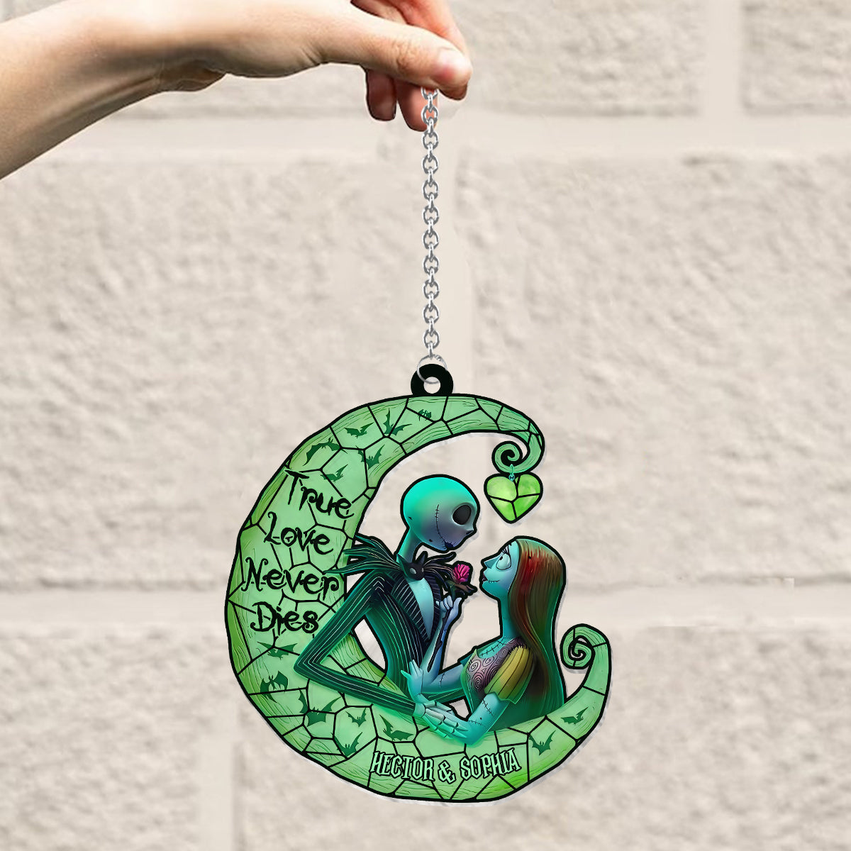Personalized Nightmare Suncatcher Ornament Unique Gift for Couples Window Hanging Suncatcher Ornament GradoCreations