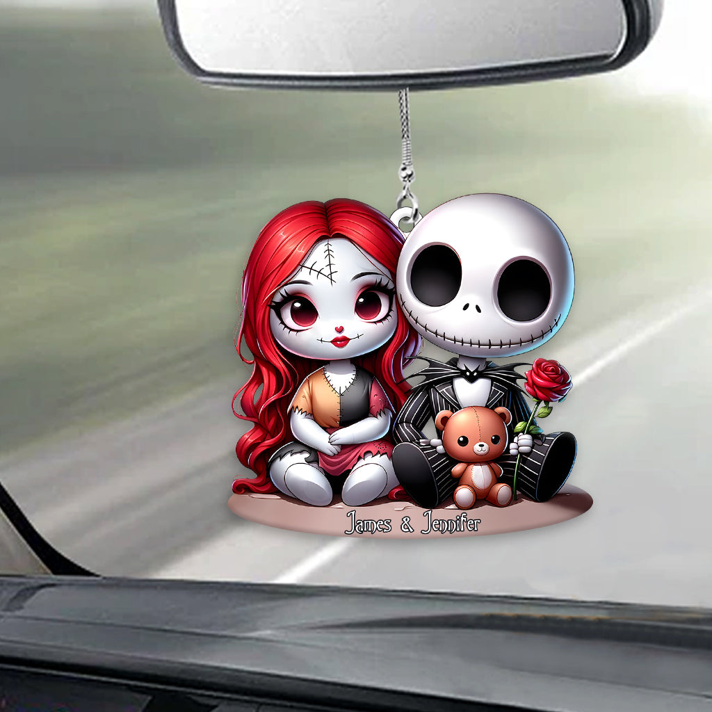 Personalized Nightmare Chicano Couple Car Ornament Gift Car Ornament GradoCreations