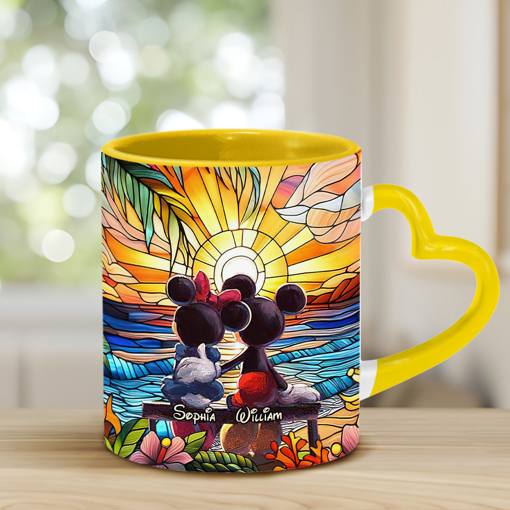Personalized Heart Handle Mug Custom Name Gift for Couple Heart Handle Mug GradoCreations