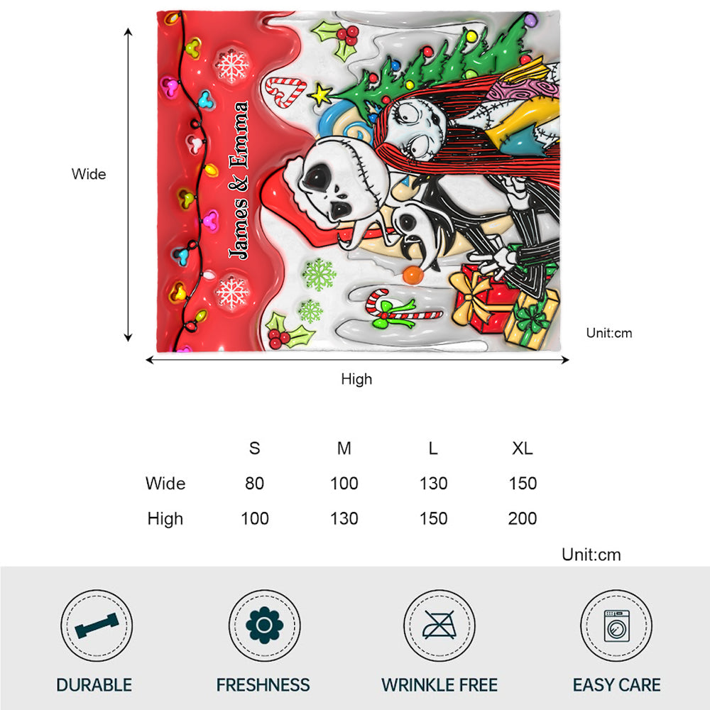 Personalized Nightmare Before Christmas Blanket Custom Name Gift Blanket GradoCreations