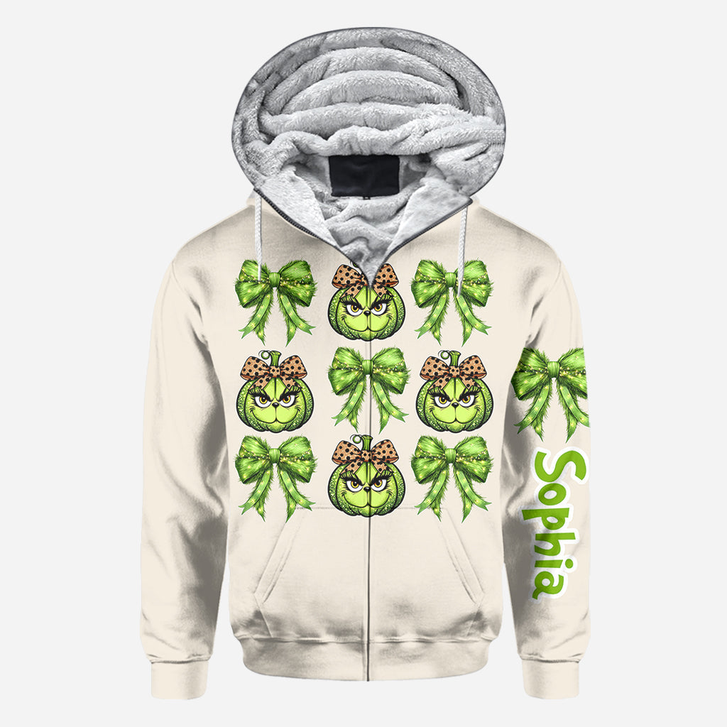 Personalized Grinchy Christmas All Over Shirt for Women All Over Shirt GradoCreations