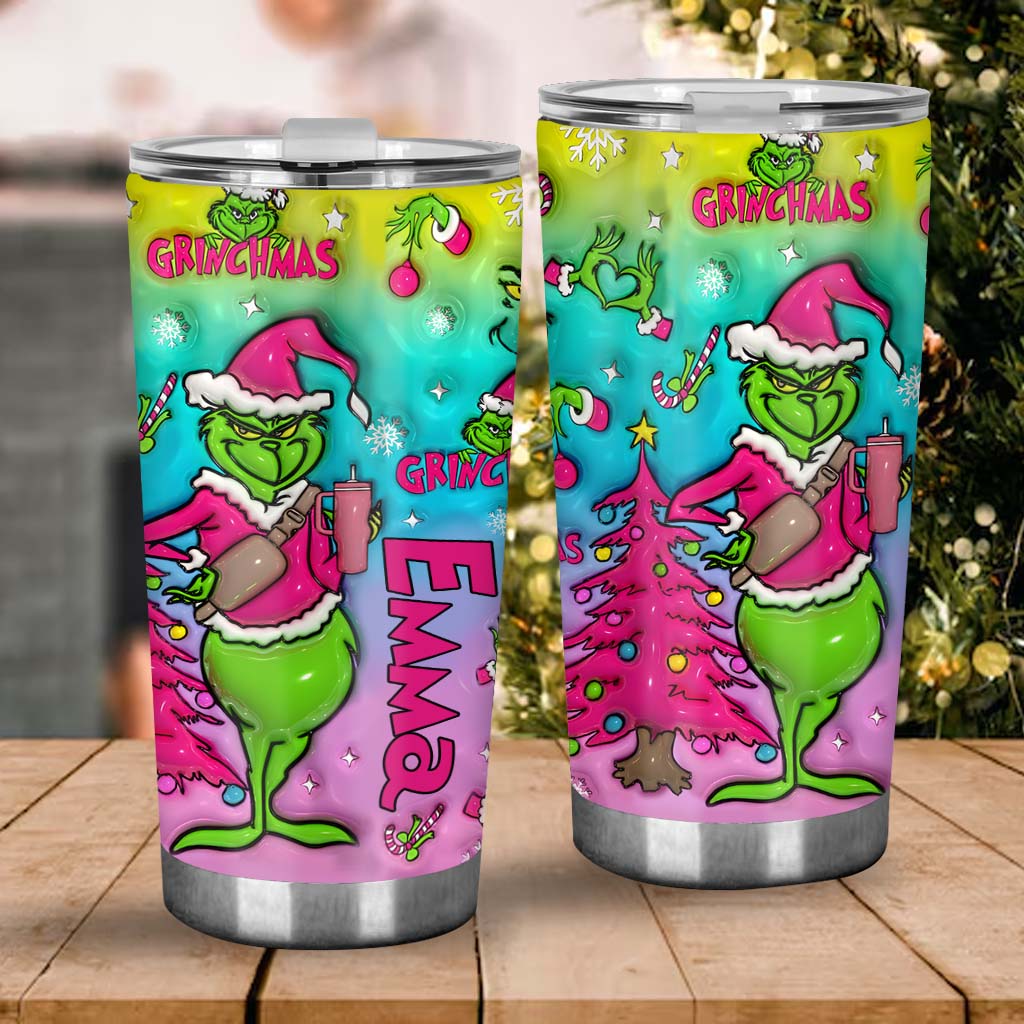 Personalized Grinch Christmas Tumbler Custom Name Gift Tumbler GradoCreations