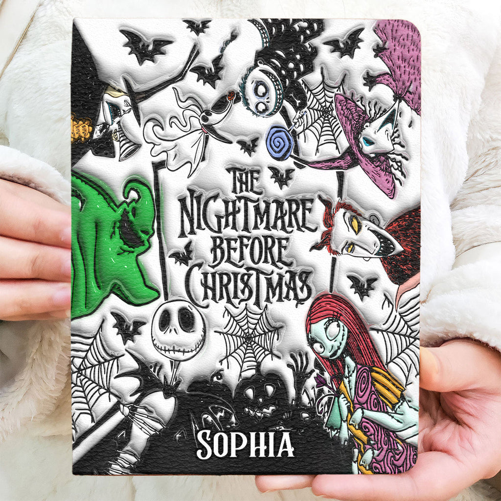 Personalized Nightmare Before Christmas Leather Journal Gift Leather Journal GradoCreations