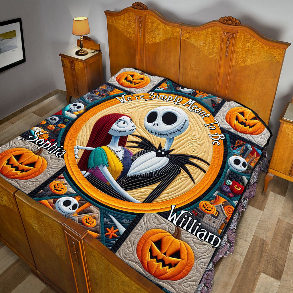 Personalized Nightmare Before Christmas Quilt for Couples - Custom Name Gift Quilt GradoCreations
