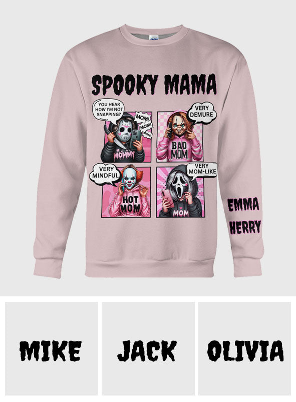 Personalized Spooky Mama All Over Shirt Custom Name Gift for Mom All Over Shirt GradoCreations