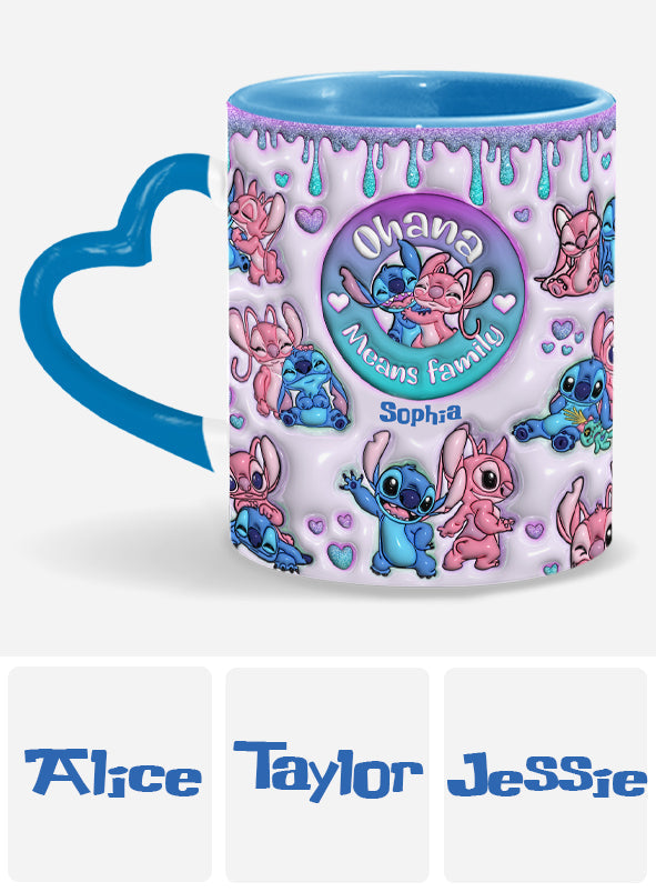Personalized Heart Handle Mug Ohana Means Family Gift Heart Handle Mug GradoCreations