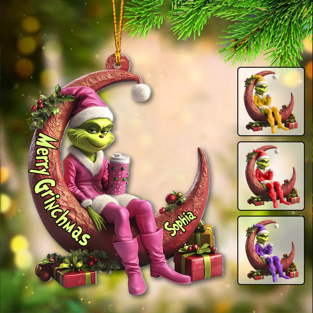 Personalized Grinch Christmas Ornament Custom Name Gift Ornament GradoCreations