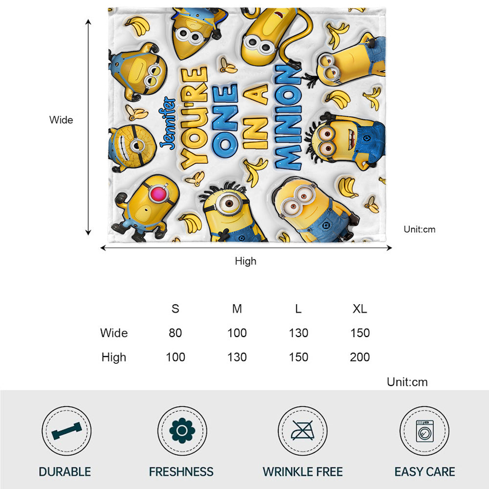 Personalized Minion Blanket Custom Name Gift for Kids Blanket GradoCreations