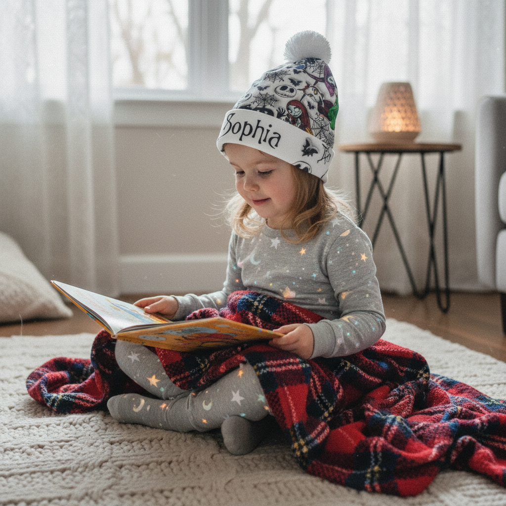 Personalized Nightmare Beanie Hat for Kids & Adults – Custom Name Gift for Christmas Beanie Hat GradoCreations
