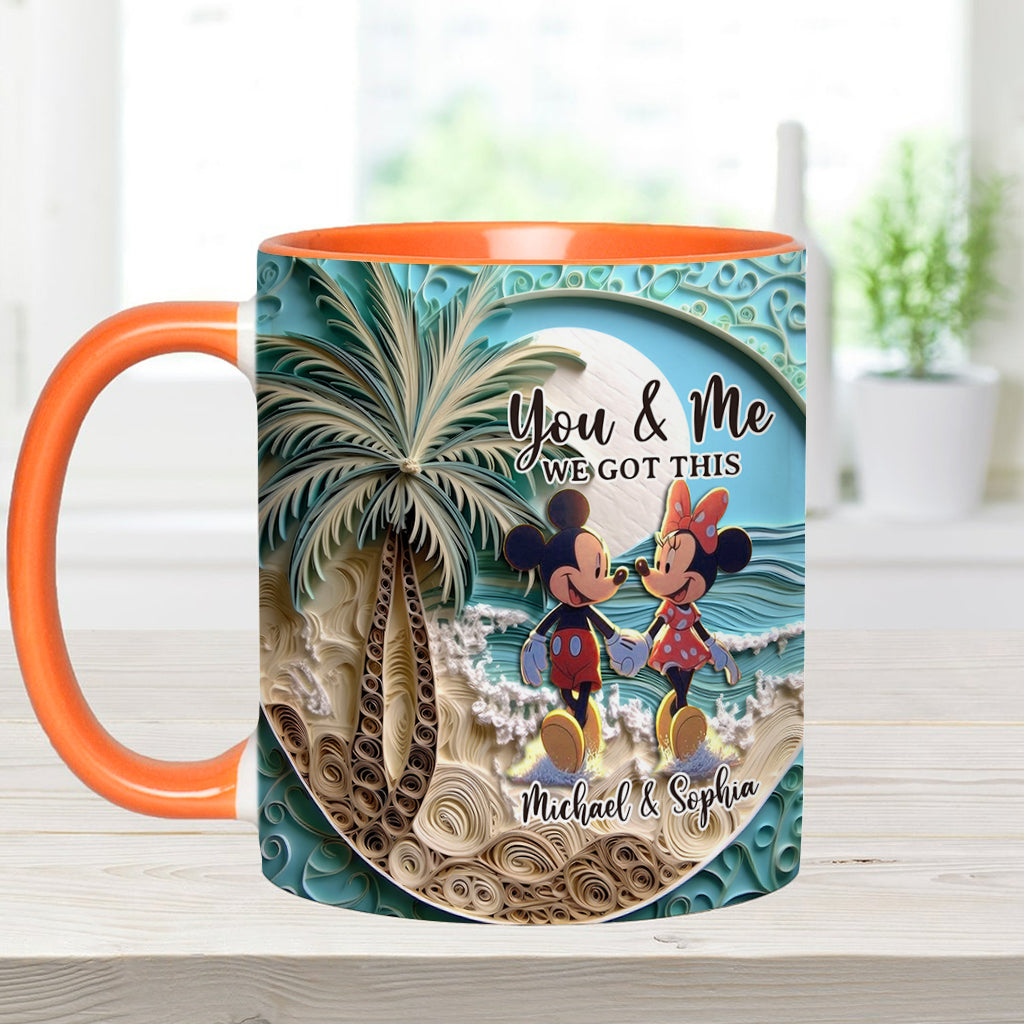 Personalized Couple Beach Scene Accent Mug Custom Names Gift Accent Mug GradoCreations
