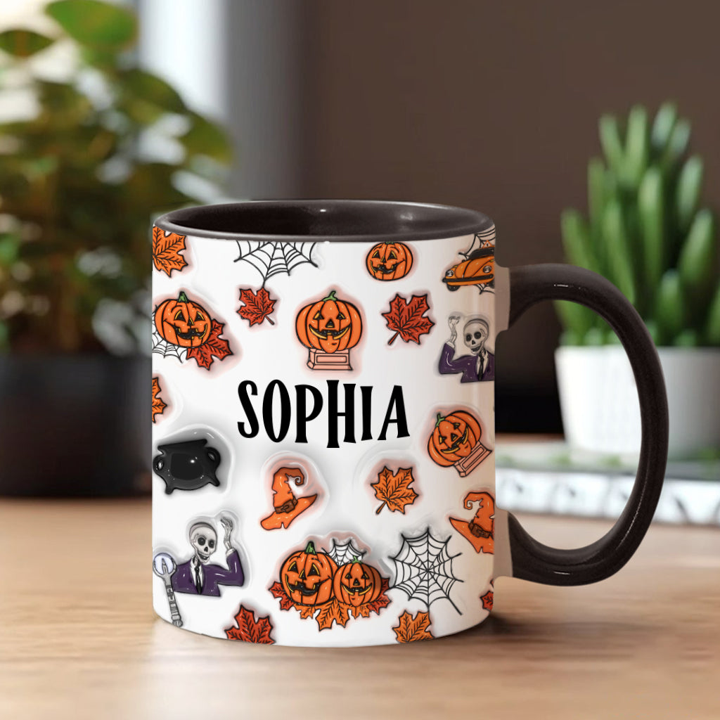 Personalized Halloween Accent Mug Custom Name Gift Idea Accent Mug GradoCreations