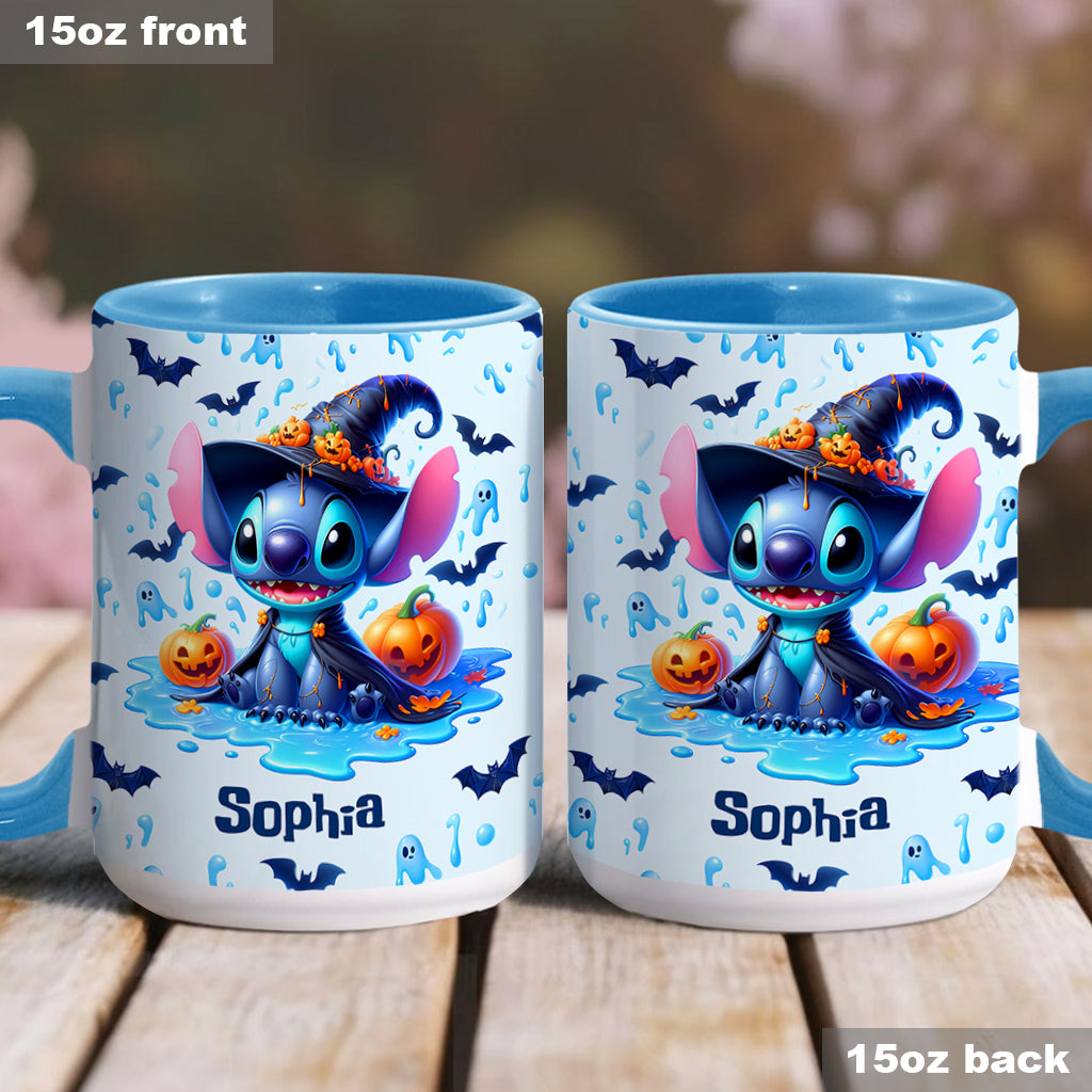 Personalized Halloween Ohana Accent Mug with Custom Name Accent Mug GradoCreations