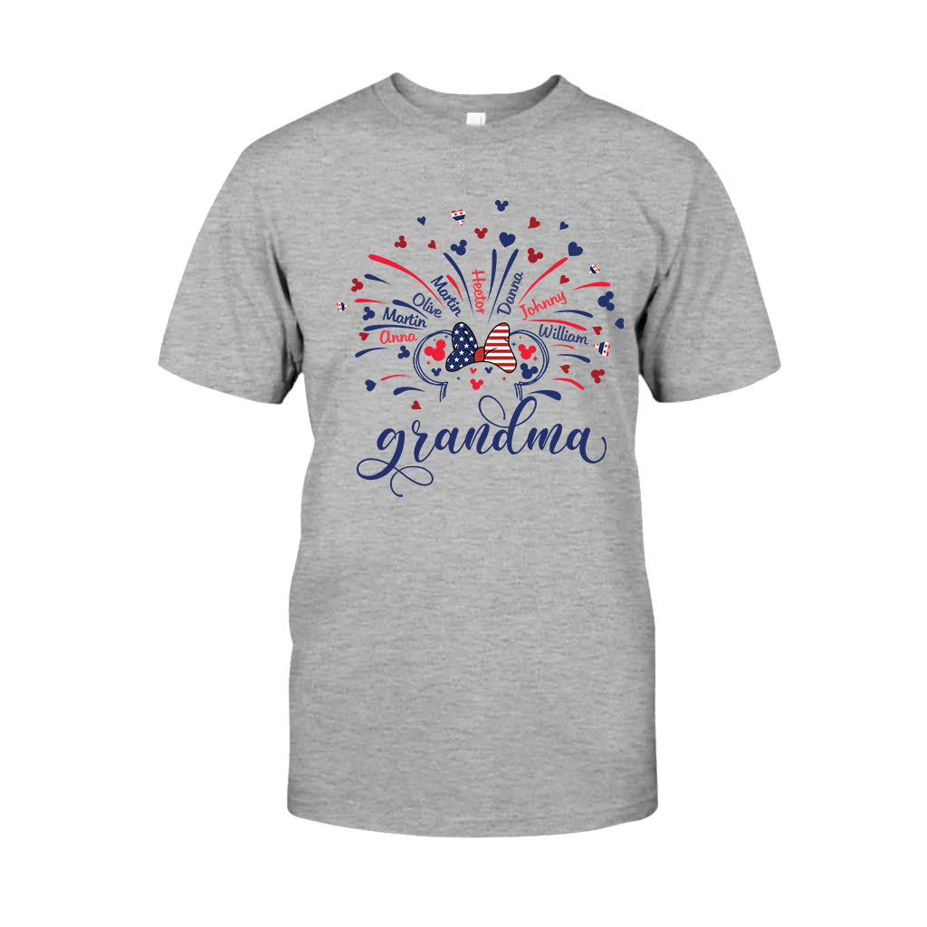 Personalized Firework Mouse T-shirt & Hoodie for Family | 4th of July Gift T-shirt & Hoodie GradoCreations