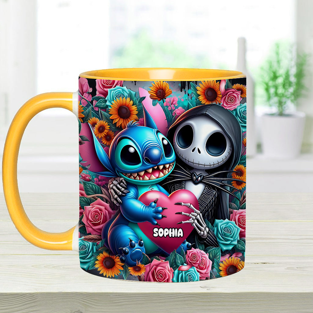 Personalized Nightmare Accent Mug Custom Name Gift for Halloween Accent Mug GradoCreations