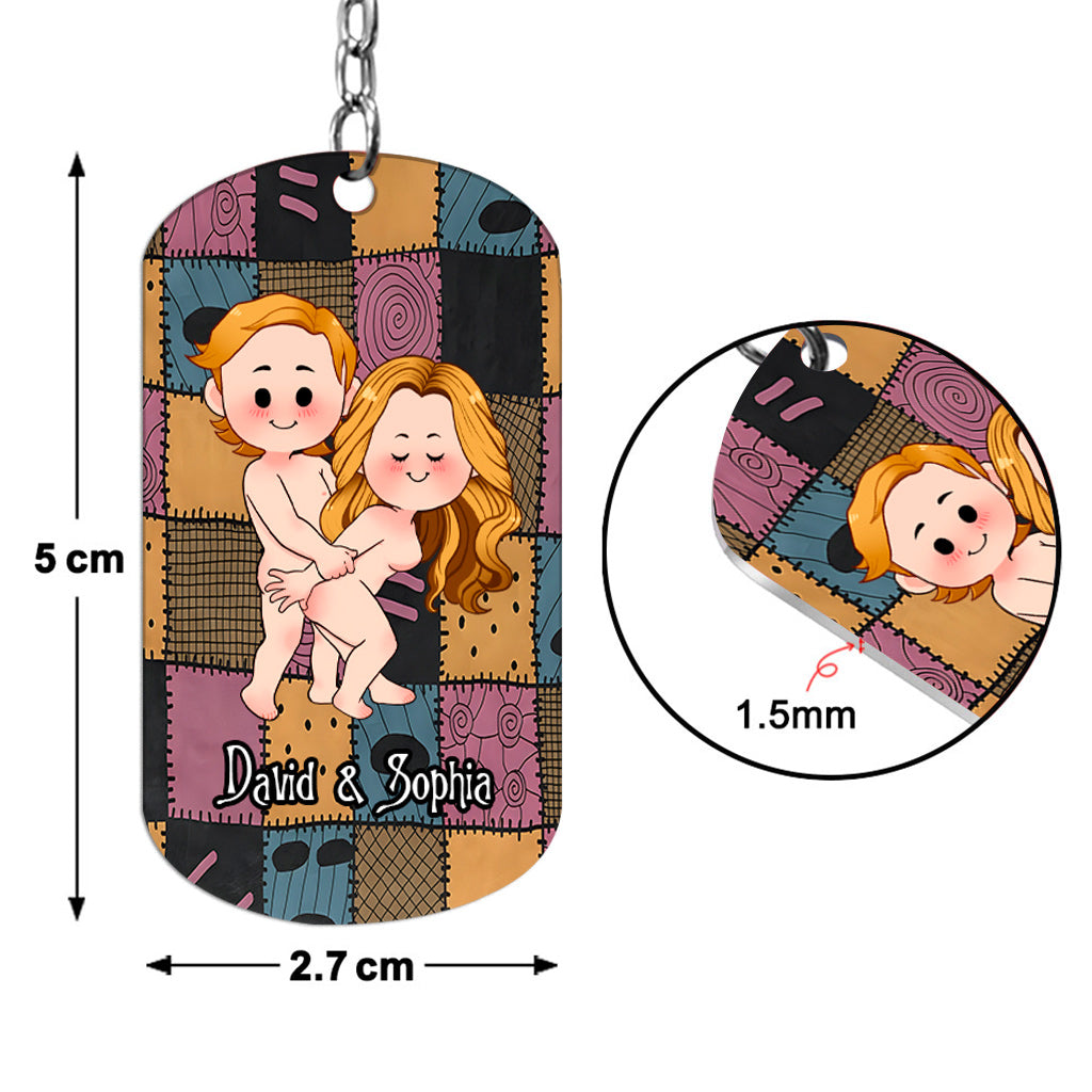 Personalized Stainless Steel Keychain Unique Couple Gift Custom Name for Anniversary Stainless Steel Keychain GradoCreations