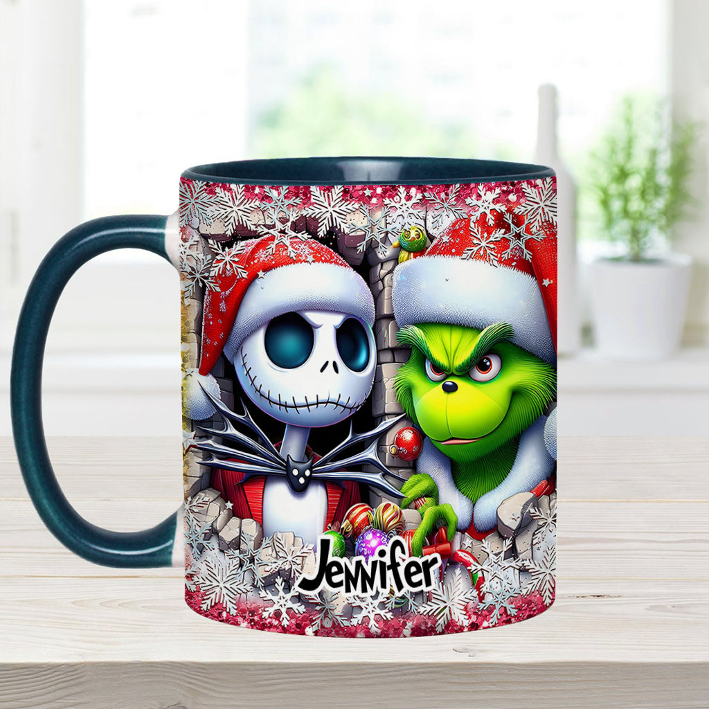 Personalized Nightmare Christmas Accent Mug Custom Name Gift Accent Mug GradoCreations