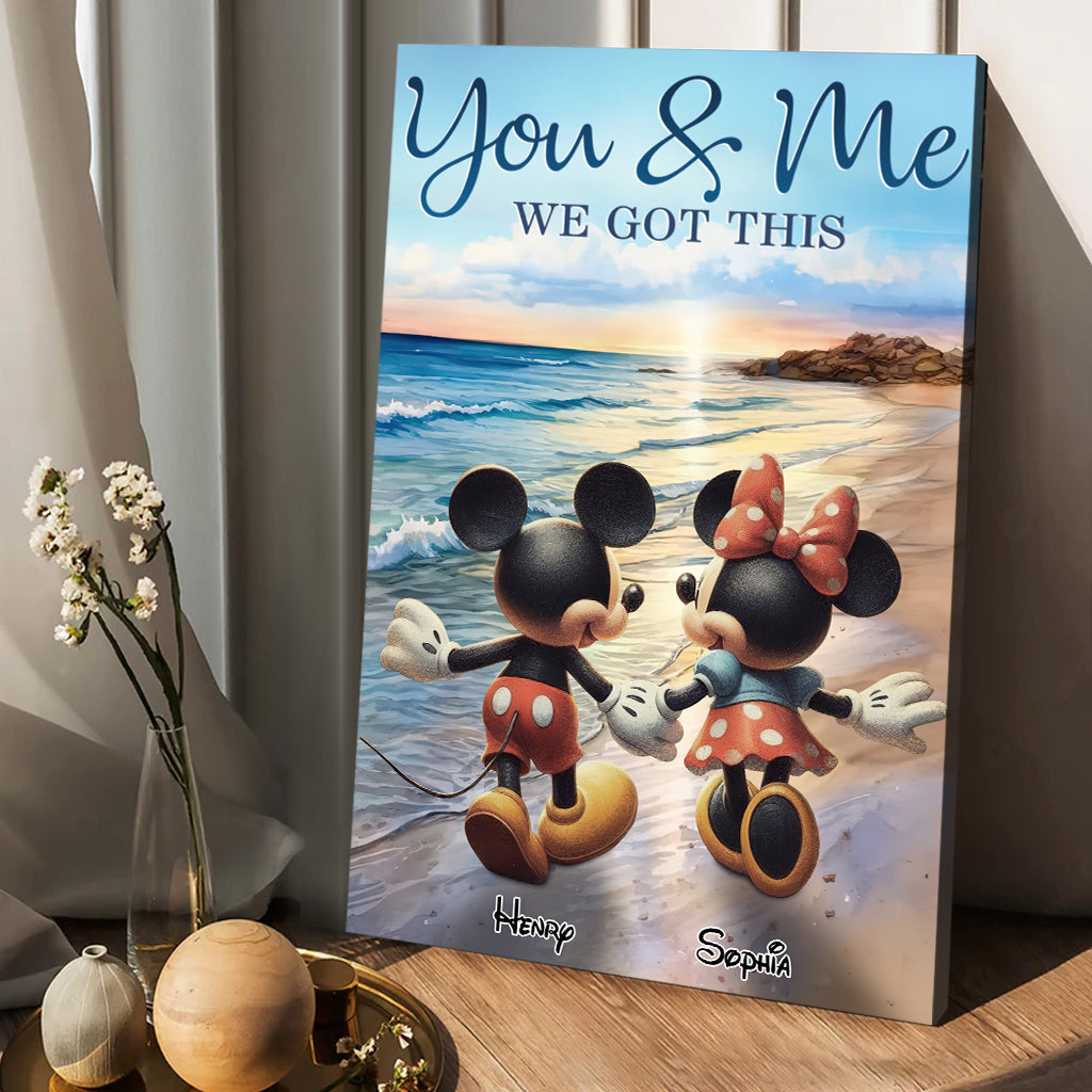 Personalized Mouse Ears Couple Retro Beach Canvas Art Gift Canvas And Poster GradoCreations