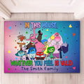 Personalized Doormat Colorful House Theme Custom Family Name Gift Doormat GradoCreations