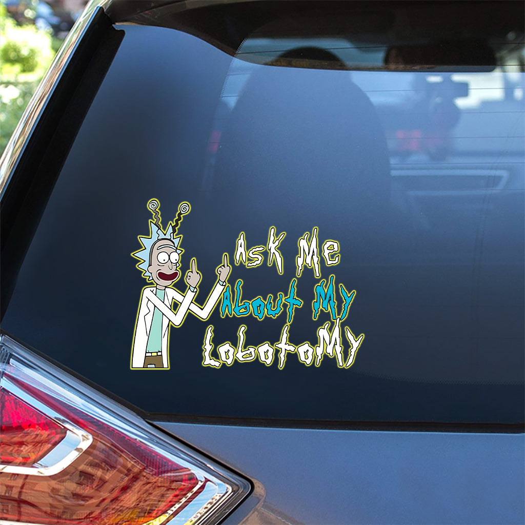 Personalized Science Decal 'Ask Me About My Lobotomy' Custom Design for Car or Laptop Decal Full GradoCreations