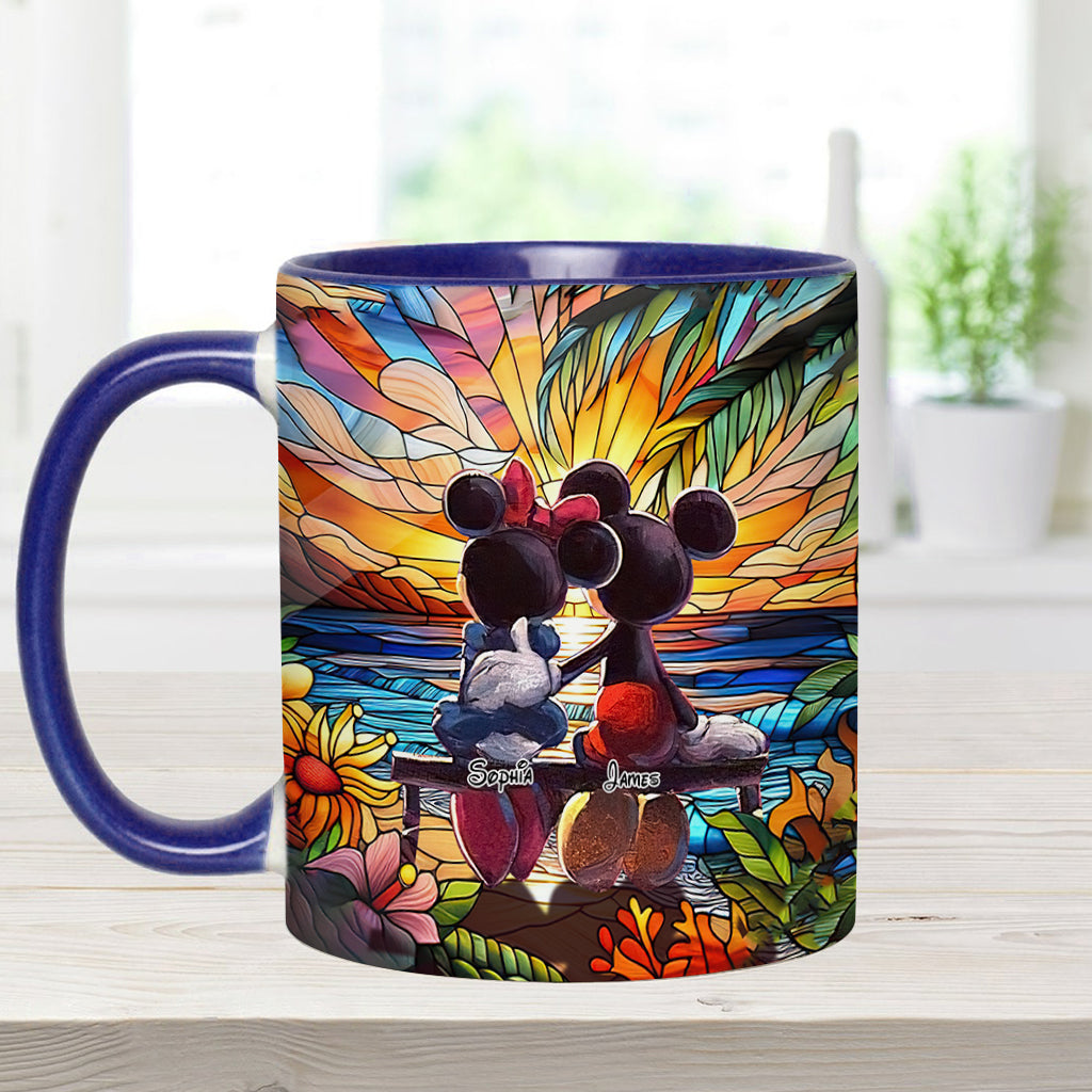 Personalized Sunset Accent Mug Custom Name Gift for Couples Accent Mug GradoCreations