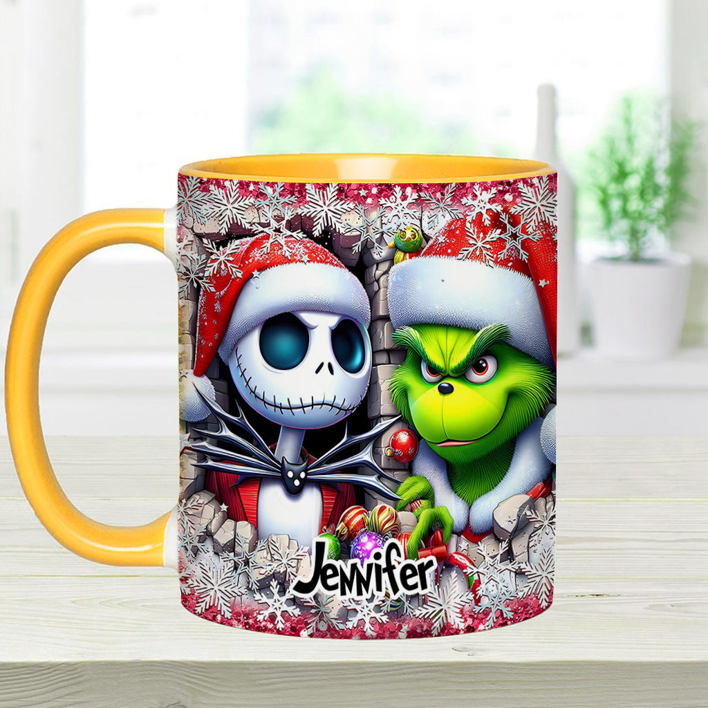Personalized Nightmare Christmas Accent Mug Custom Name Gift Accent Mug GradoCreations